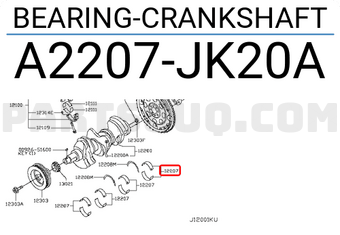 Nissan A2207JK20A BEARING-CRANKSHAFT