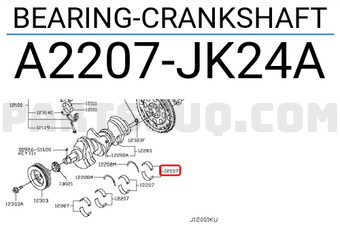 Nissan A2207JK24A BEARING-CRANKSHAFT
