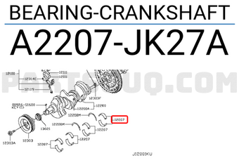 Nissan A2207JK27A BEARING-CRANKSHAFT