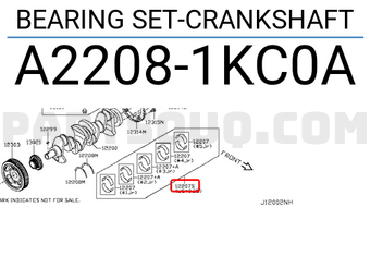 Nissan A22081KC0A BEARING SET-CRANKSHAFT
