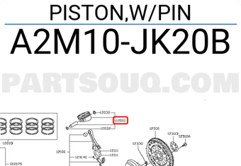 Nissan A2M10JK20B PISTON,W/PIN