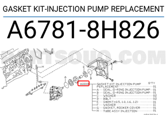 Nissan A67818H826 GASKET KIT-INJECTION PUMP REPLACEMENT