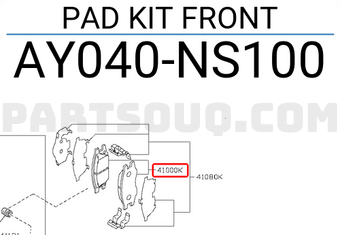 Nissan AY040NS100 PAD KIT FRONT