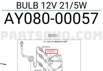Nissan AY08000057 BULB 12V 21/5W