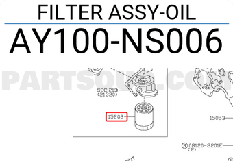 Nissan AY100NS006 FILTER ASSY-OIL