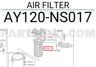 Nissan AY120NS017 AIR FILTER