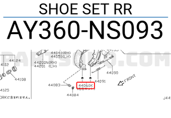 Nissan AY360NS093 SHOE SET RR