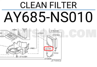 Nissan AY685NS010 CLEAN FILTER