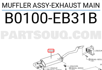 Nissan B0100EB31B MUFFLER ASSY-EXHAUST MAIN