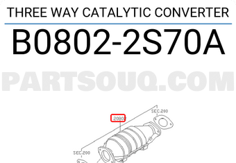 Nissan B08022S70A THREE WAY CATALYTIC CONVERTER