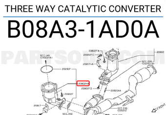 Nissan B08A31AD0A THREE WAY CATALYTIC CONVERTER