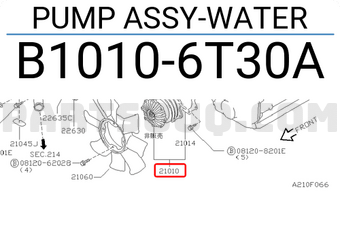Nissan B10106T30A PUMP ASSY-WATER