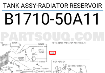 Nissan B171050A11 TANK ASSY-RADIATOR RESERVOIR
