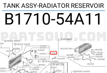 Nissan B171054A11 TANK ASSY-RADIATOR RESERVOIR