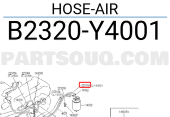 Nissan B2320Y4001 HOSE-AIR