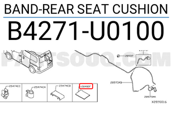 Nissan B4271U0100 BAND-REAR SEAT CUSHION