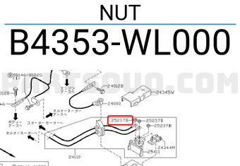Nissan B4353WL000 NUT