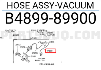 Nissan B489989900 HOSE ASSY-VACUUM