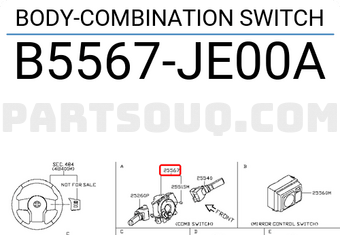 Nissan B5567JE00A BODY-COMBINATION SWITCH