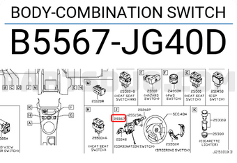 Nissan B5567JG40D BODY-COMBINATION SWITCH
