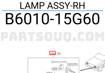 Nissan B601015G60 LAMP ASSY-RH