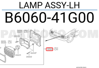 Nissan B606041G00 LAMP ASSY-LH