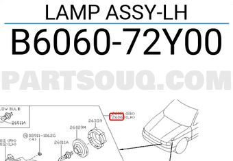 Nissan B606072Y00 LAMP ASSY-LH