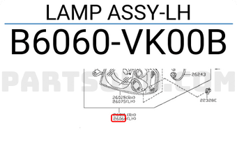 Nissan B6060VK00B LAMP ASSY-LH