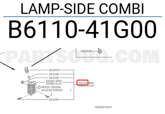 Nissan B611041G00 LAMP-SIDE COMBI