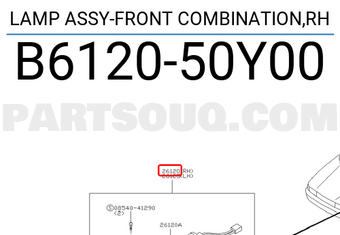 Nissan B612050Y00 LAMP ASSY-FRONT COMBINATION,RH