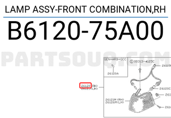 Nissan B612075A00 LAMP ASSY-FRONT COMBINATION,RH