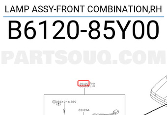 Nissan B612085Y00 LAMP ASSY-FRONT COMBINATION,RH