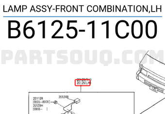 Nissan B612511C00 LAMP ASSY-FRONT COMBINATION,LH