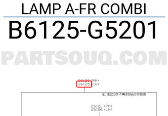 Nissan B6125G5201 LAMP A-FR COMBI