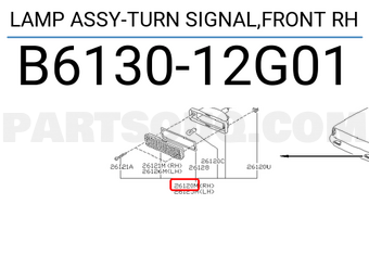 Nissan B613012G01 LAMP ASSY-TURN SIGNAL,FRONT RH