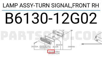 Nissan B613012G02 LAMP ASSY-TURN SIGNAL,FRONT RH