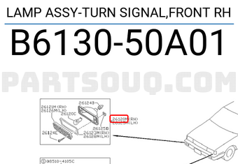 Nissan B613050A01 LAMP ASSY-TURN SIGNAL,FRONT RH