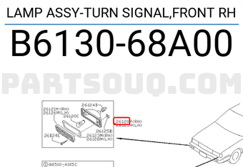 Nissan B613068A00 LAMP ASSY-TURN SIGNAL,FRONT RH