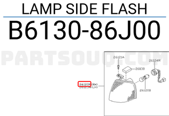 Nissan B613086J00 LAMP SIDE FLASH