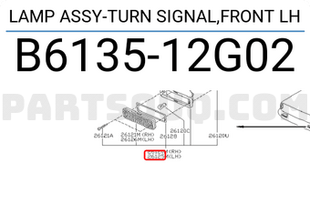Nissan B613512G02 LAMP ASSY-TURN SIGNAL,FRONT LH