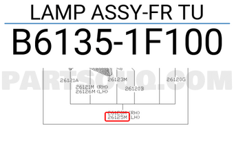 Nissan B61351F100 LAMP ASSY-FR TU