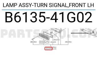 Nissan B613541G02 LAMP ASSY-TURN SIGNAL,FRONT LH