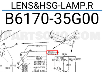 Nissan B617035G00 LENS&HSG-LAMP,R