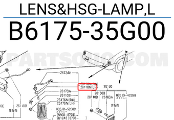 Nissan B617535G00 LENS&HSG-LAMP,L
