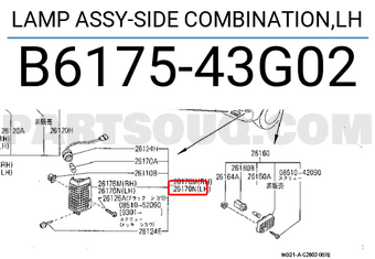 Nissan B617543G02 LAMP ASSY-SIDE COMBINATION,LH
