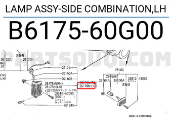 Nissan B617560G00 LAMP ASSY-SIDE COMBINATION,LH