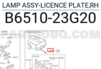 Nissan B651023G20 LAMP ASSY-LICENCE PLATE,RH