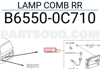 Nissan B65500C710 LAMP COMB RR