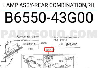 Nissan B655043G00 LAMP ASSY-REAR COMBINATION,RH
