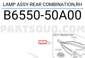 Nissan B655050A00 LAMP ASSY-REAR COMBINATION,RH